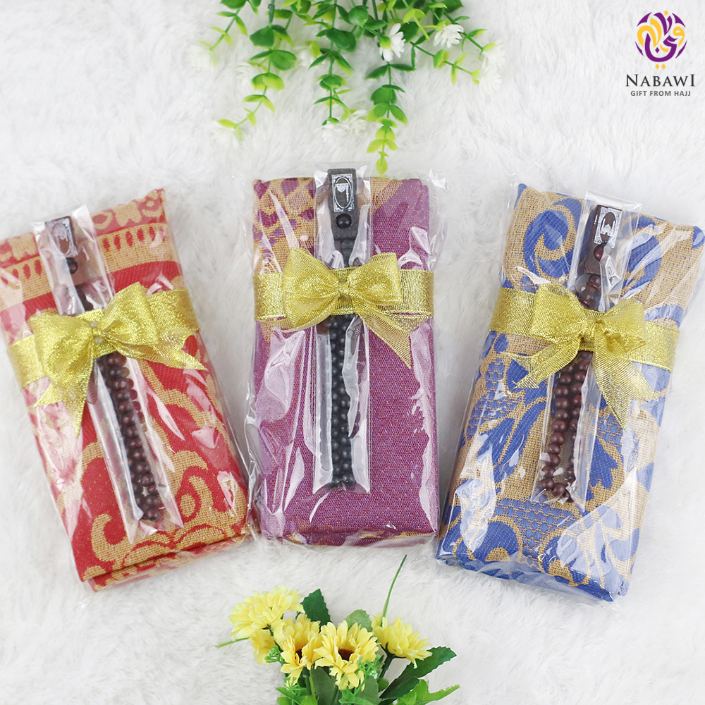 Parcel Sajadah Al Basra Free Tasbih Kayu Souvenir Tahlil Oleh Oleh Haji dan Umroh