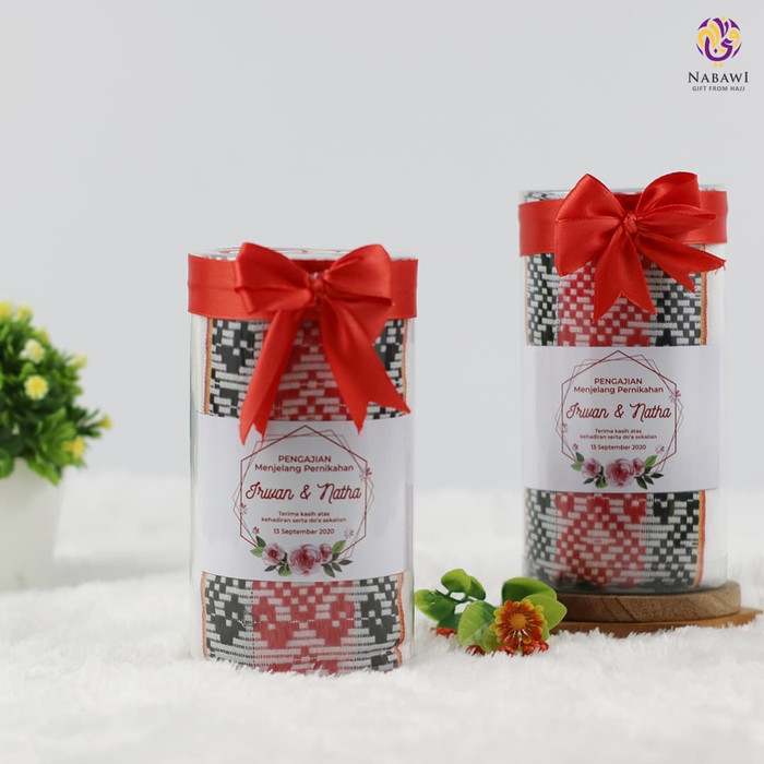 Parcel Kemas Mika Tabung Isi Sajadah/Sarung/Sorban Souvenir Tasyakuran